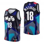Camiseta Brooklyn Nets Yut Watanabe #18 Ciudad 2023-24 Negro