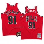 Camiseta Chicago Bulls Dennis Rodman #91 Mitchell & Ness 1997-98 NBA Finals Rojo