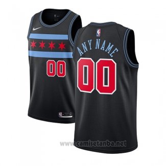 Camiseta Chicago Bulls Personalizada Ciudad 2018-19 Negro