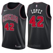 Camiseta Chicago Bulls Robin Lopez #42 Statement 2017-18 Negro