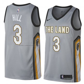 Camiseta Cleveland Cavaliers George Hill #3 Ciudad 2018 Gris