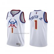 Camiseta Denver Nuggets Michael Porter Jr. #1 Earned 2020-21 Blanco