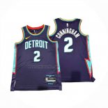 Camiseta Detroit Pistons Cade Cunningham NO 2 City 2025-26 Azul