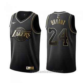 Camiseta Golden Edition Los Angeles Lakers Kobe Bryant #24 Negro