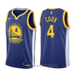 Camiseta Golden State Warriors Quinn Cook #4 Icon 2017-18 Azul