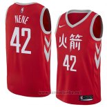 Camiseta Houston Rockets Nene #42 Ciudad 2018 Rojo