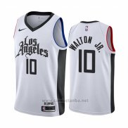 Camiseta Los Angeles Clippers Derrick Walton Jr. #10 Ciudad Blanco