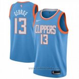 Camiseta Los Angeles Clippers Paul George #13 Ciudad 2019 Azul