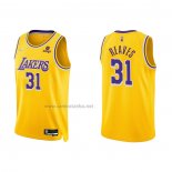 Camiseta Los Angeles Lakers Austin Reaves #31 75th Anniversary 2021-22 Amarillo