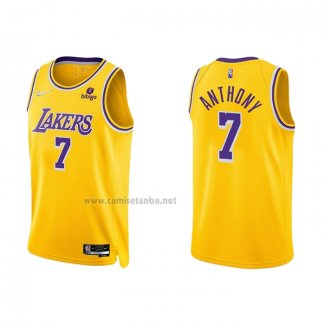 Camiseta Los Angeles Lakers Carmelo Anthony #7 75th Anniversary 2021-22 Amarillo