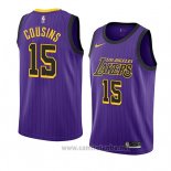 Camiseta Los Angeles Lakers Demarcus Cousins #15 Ciudad 2019-20 Violeta