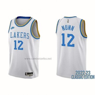 Camiseta Los Angeles Lakers Kendrick Nunn #12 Classic 2022-23 Blanco