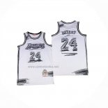 Camiseta Los Angeles Lakers Kobe Bryant NO 24 Mitchell & Ness 2007-08 Blanco