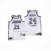 Camiseta Los Angeles Lakers Kobe Bryant NO 24 Mitchell & Ness 2007-08 Blanco