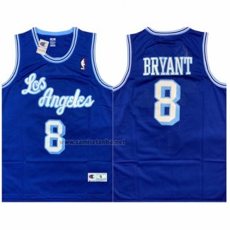 Camiseta Los Angeles Lakers Kobe Bryant NO 8 Mitchell & Ness Champion Violeta