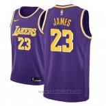 Camiseta Los Angeles Lakers Lebron James #23 Nike Statement 2018-19 Violeta