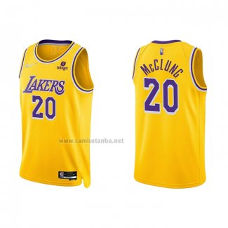 Camiseta Los Angeles Lakers Mac McClung #20 75th Anniversary 2021-22 Amarillo