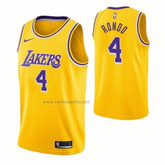 Camiseta Los Angeles Lakers Rajon Rondo #4 Icon Amarillo