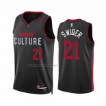Camiseta Miami Heat Cole Swider #21 Ciudad 2023-24 Negro