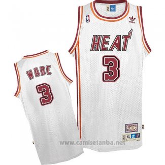 Camiseta Miami Heat Dwyane Wade #3 Retro Blanco