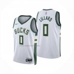 Camiseta Milwaukee Bucks Damian Lillard NO 0 Association 2024-25 Blanco