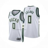Camiseta Milwaukee Bucks Damian Lillard NO 0 Association 2024-25 Blanco