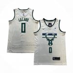 Camiseta Milwaukee Bucks Damian Lillard #0 Ciudad 2018-19 Crema