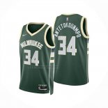 Camiseta Milwaukee Bucks Giannis Antetokounmpo NO 34 Icon 2024-25 Verde