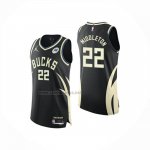 Camiseta Milwaukee Bucks Khris Middleton NO 22 Statement Authentic 2025-26 Negro