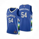 Camiseta Milwaukee Bucks Sandro Mamukelashvili #54 Ciudad 2022-23 Azul
