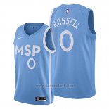 Camiseta Minnesota Timberwolves D'angelo Russell #0 Ciudad 2019-20 Azul