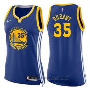 Camiseta Mujer Golden State Warriors Kevin Durant #35 Icon 2017-18 Azul