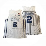 Camiseta NCAA Duke Blue Devils Cam Reddish Blanco