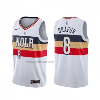 Camiseta New Orleans Pelicans Jahlil Okafor #8 Earned Blanco