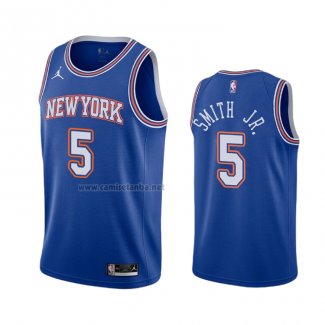 Camiseta New York Knicks Dennis Smith Jr. #5 Statement 2020-21 Azul