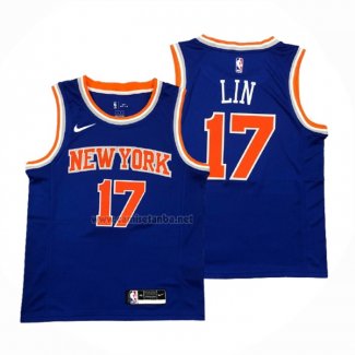 Camiseta New York Knicks Jeremy Lin #17 Icon Azul