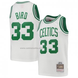 Camiseta Nino Boston Celtics Larry Bird #33 Mitchell & Ness 1985-86 Blanco