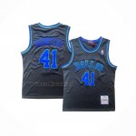 Camiseta Nino Dallas Mavericks Dirk Nowitzki #41 Mitchell & Ness 1998-99 Negro