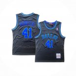 Camiseta Nino Dallas Mavericks Dirk Nowitzki #41 Mitchell & Ness 1998-99 Negro