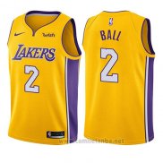 Camiseta Nino Los Angeles Lakers Lonzo Ball #2 Icon 2017-18 Oro