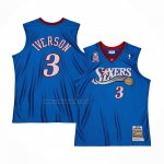 Camiseta Philadelphia 76ers Allen Iverson #3 Mitchell & Ness 2001-02 Azul