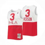 Camiseta Philadelphia 76ers Allen Iverson NO 3 Mitchell & Ness 2003-04 Blanco Rojo
