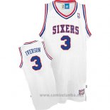 Camiseta Philadelphia 76ers Allen Iverson #3 Retro Blanco2