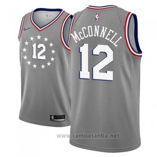 Camiseta Philadelphia 76ers T.j. McConnell #12 Ciudad 2018-19 Gris