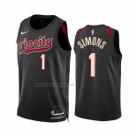 Camiseta Portland Trail Blazers Anfernee Simons #1 Ciudad 2023-24 Negro