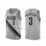 Camiseta Portland Trail Blazers CJ McCollum #3 Earned 2020-21 Gris