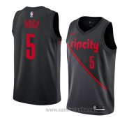 Camiseta Portland Trail Blazers Rodney Hood #5 Ciudad 2019 Negro