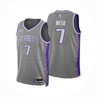 Camiseta Sacramento Kings Chimezie Metu #7 Ciudad 2022-23 Gris