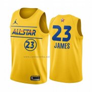 Camiseta All Star 2021 Los Angeles Lakers LeBron James #23 Oro