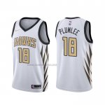 Camiseta Atlanta Hawks Miles Plumlee #18 Ciudad Blanco